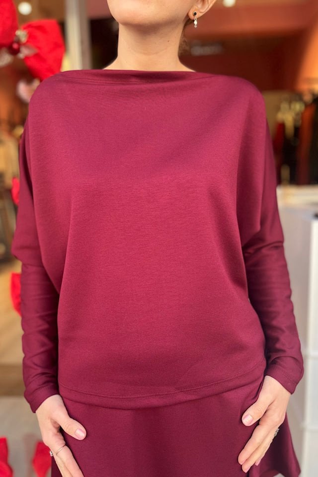 Etekli Modal Takım-Bordo