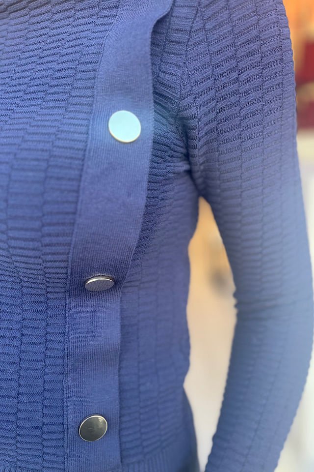 Düğmeli Triko-Lacivert