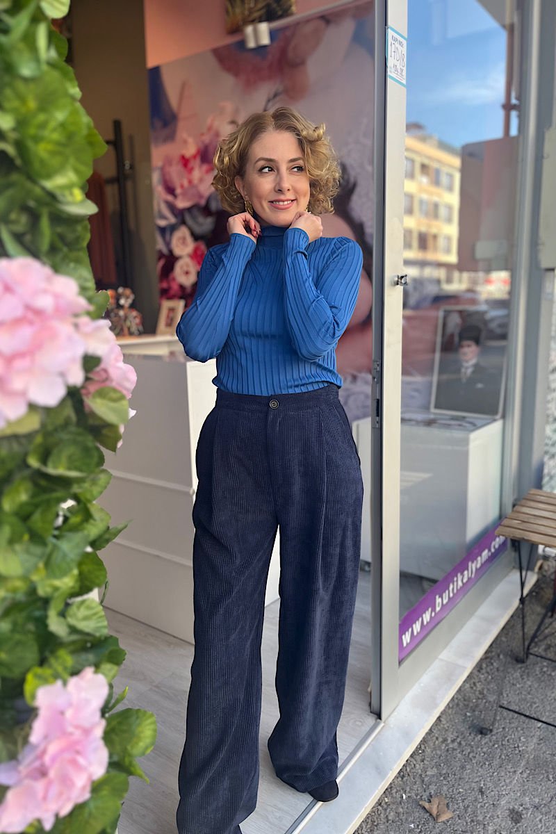 Yarım Balıkçıl Çelik Örme Triko-Saks