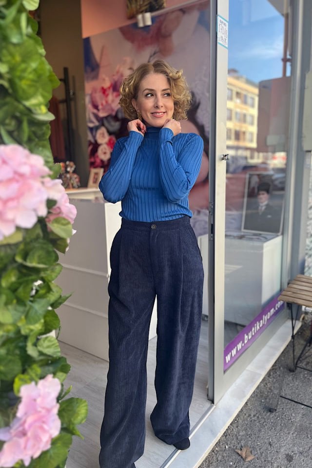 Yarım Balıkçıl Çelik Örme Triko-Saks