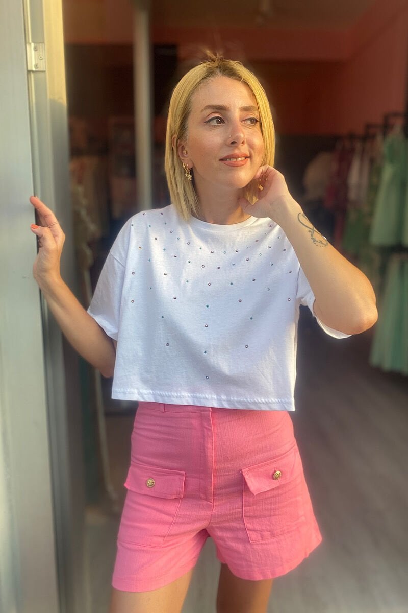 Taş Detaylı Tişört