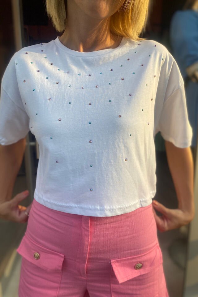 Taş Detaylı Tişört