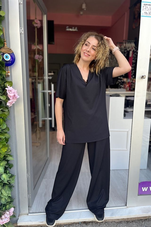 Fitilli Salaş Takım-Siyah