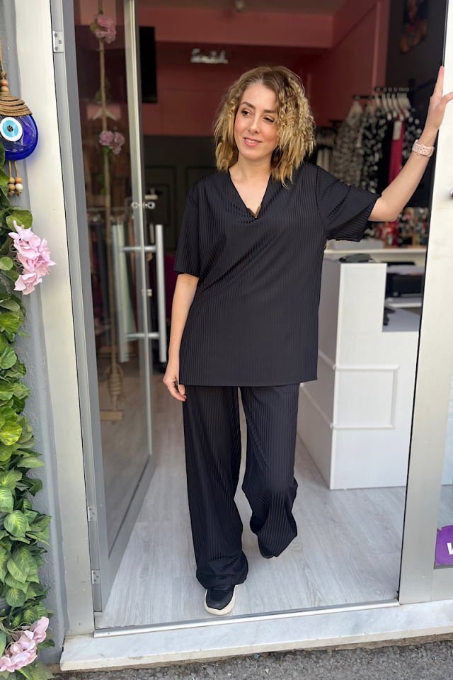 Fitilli Salaş Takım-Siyah