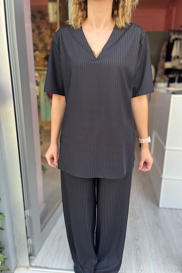 Fitilli Salaş Takım-Siyah