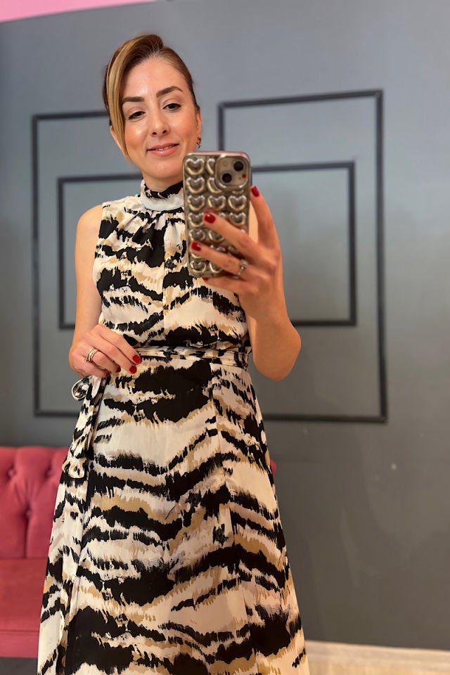 Yırtmaçlı Şifon Elbise