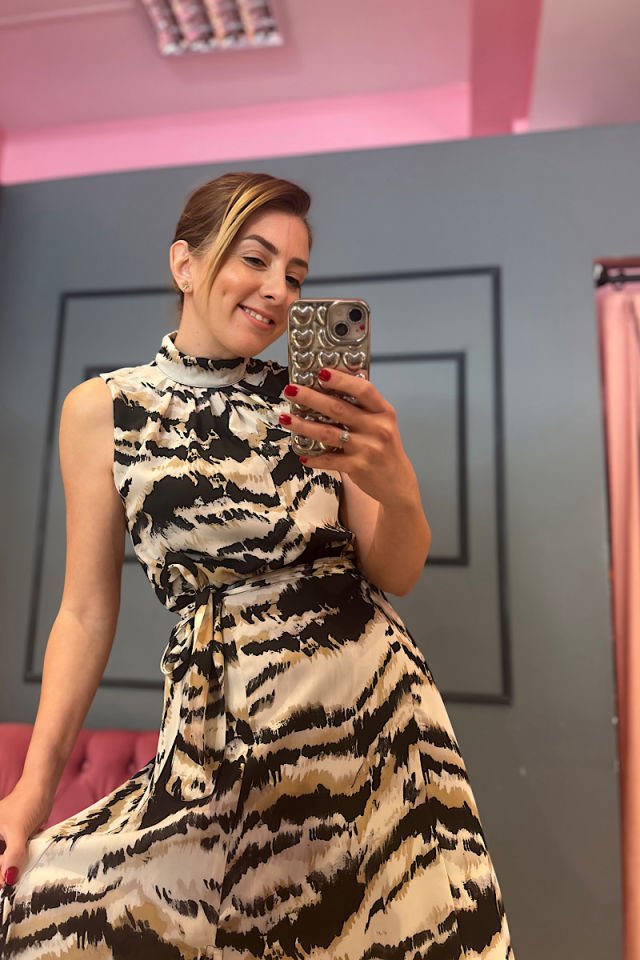 Yırtmaçlı Şifon Elbise