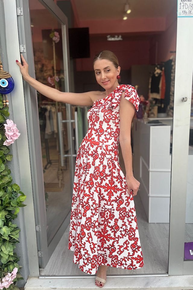 Scuba Tek Omuz Elbise