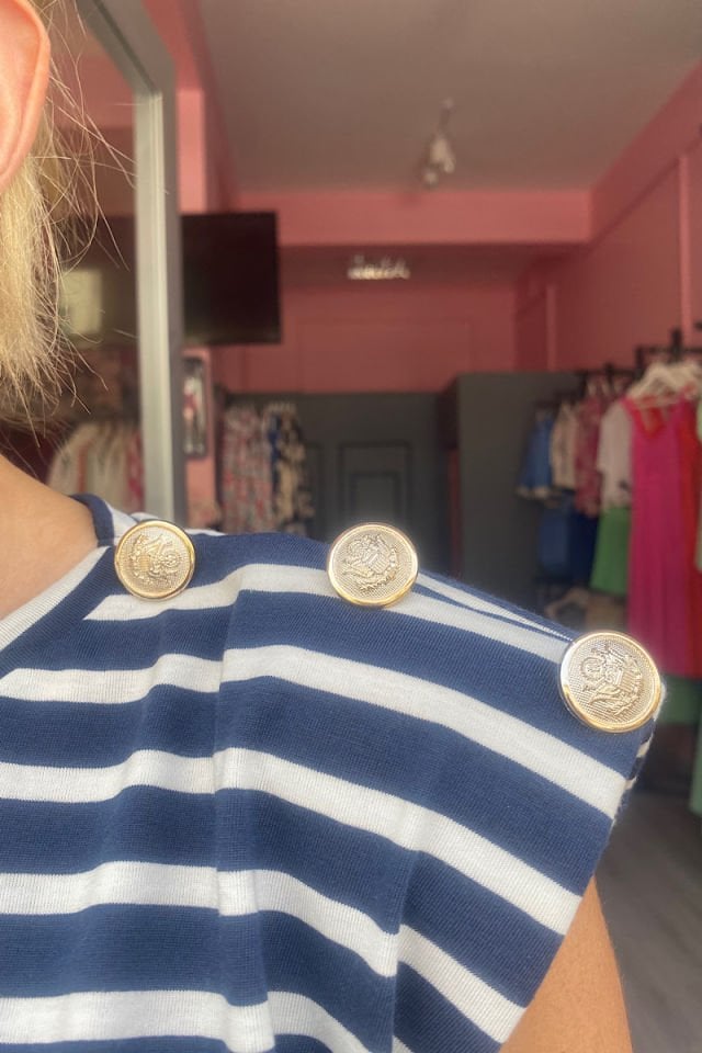 Çizgili Vatkalı Tişört