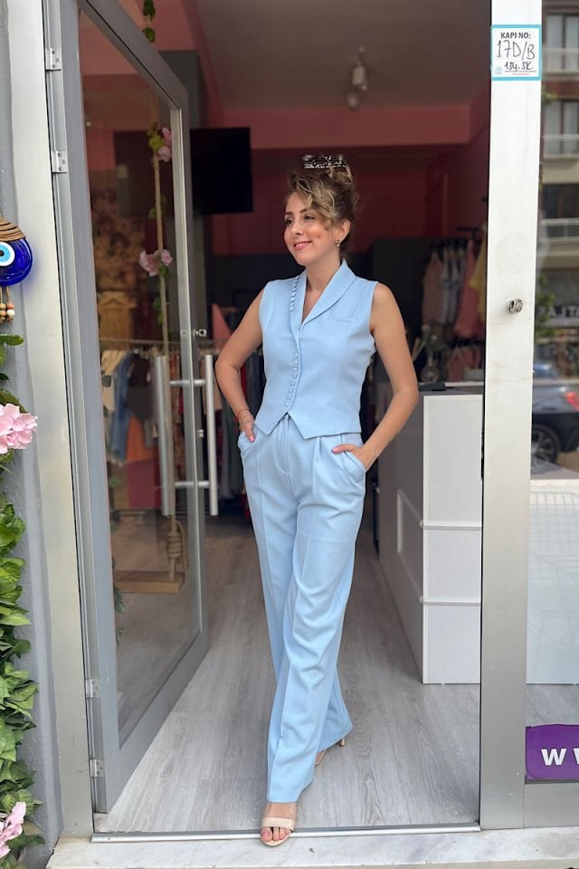 Pensli Palazzo Pantolon -Bebe Mavi